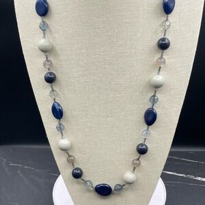 Vintage Handmade Womens‎ Multi-Colored Mother Of Pearl Parcel & Glass Necklace
